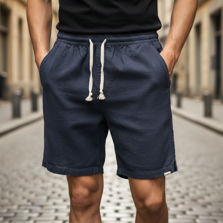 Cotton Shorts Drawstring Elastic Waist Men