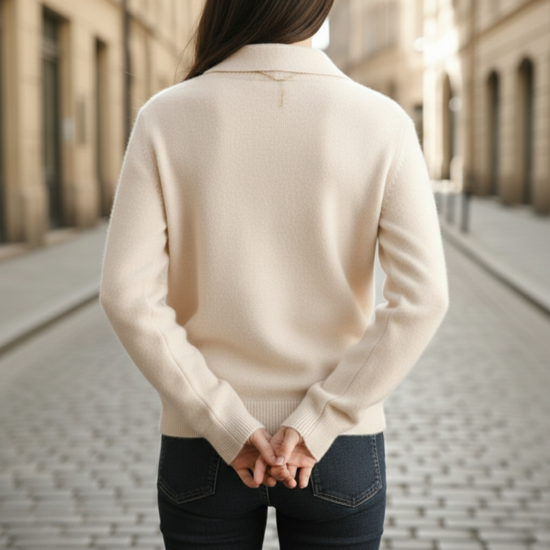 Cárdigan de Cachemira con Botones Frontal Ajustado para Mujeres