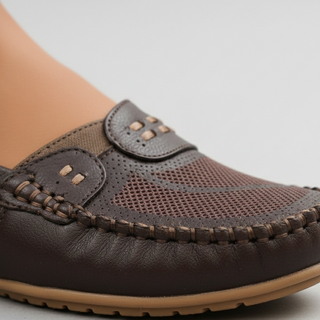 Loafers Slip On Perforated Flat Women Adult