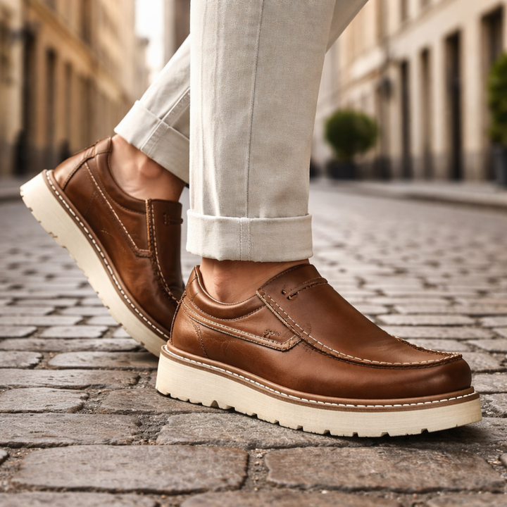 Mocasines de piel informales para hombre