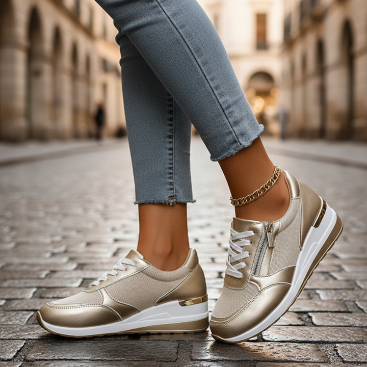 Zapatillas de Plataforma con Cordones de Bajo para Mujeres Adultas