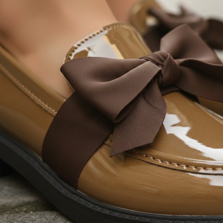 Mocasines con Detalle de Lazo Rosa Mujeres Adultas