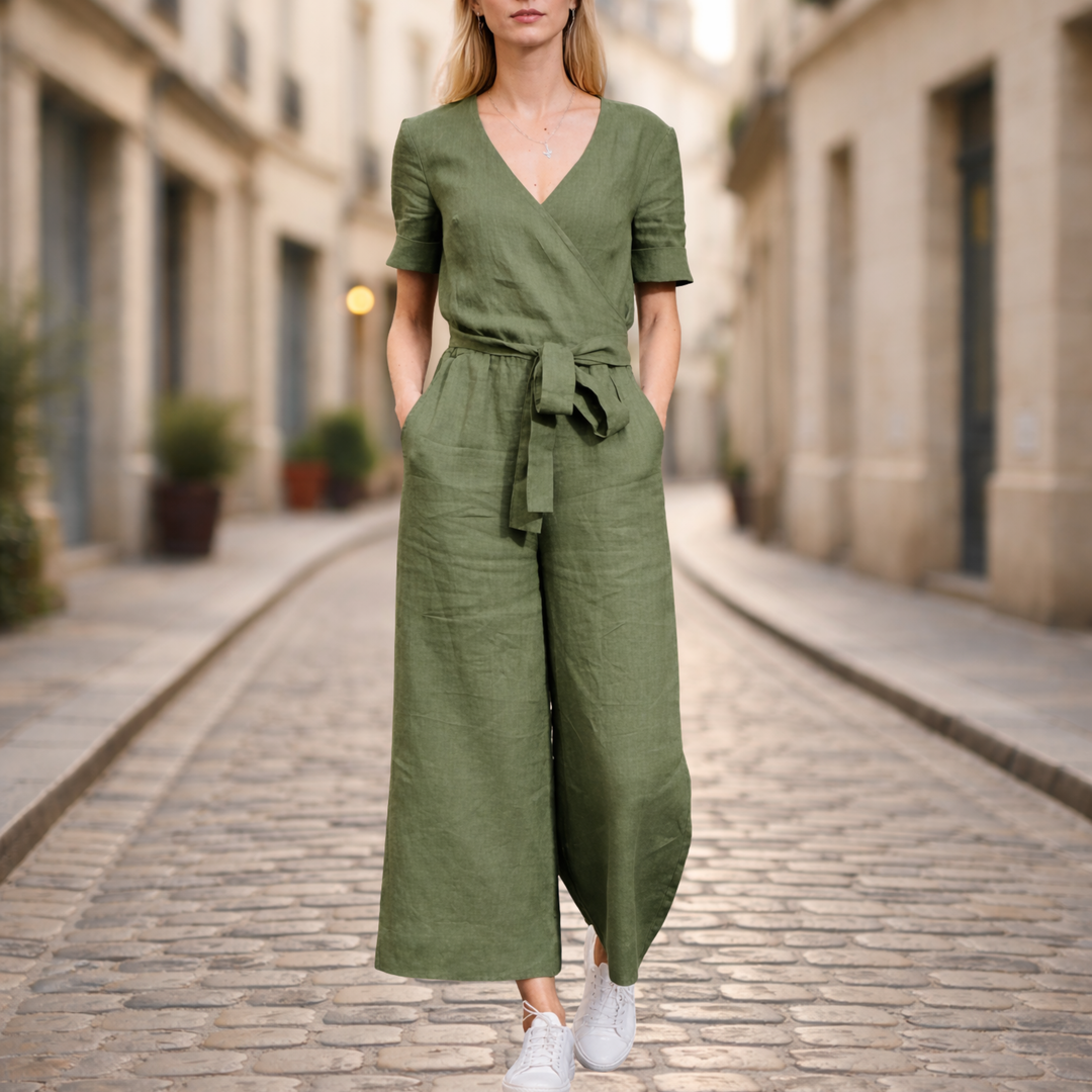 Women Romper Jumpsuit with Belt Casual