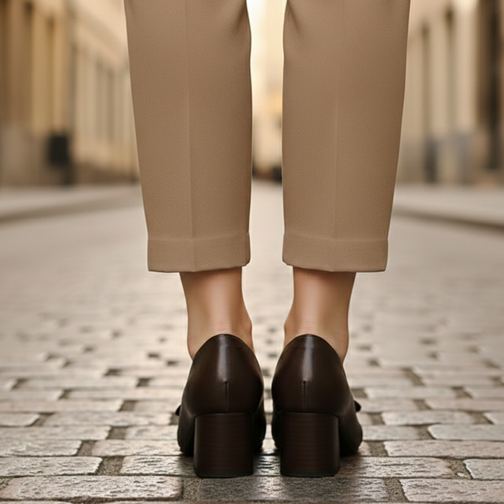 Block Heel Pumps Square Toe Slip On Women Adult