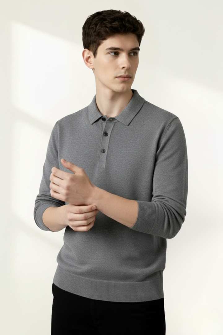 Men’s Knit Polo Sweater