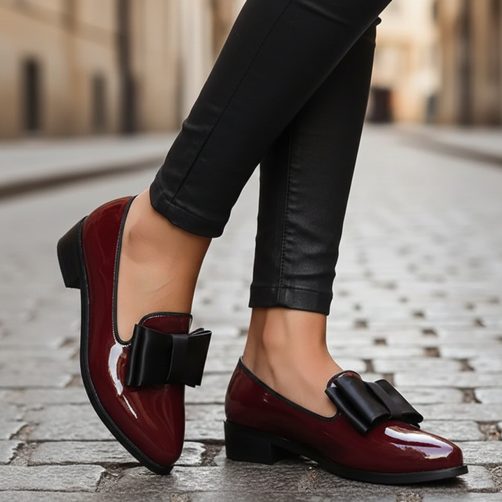 Mocasines con Detalle de Lazo y Tacón Bajo para Mujeres