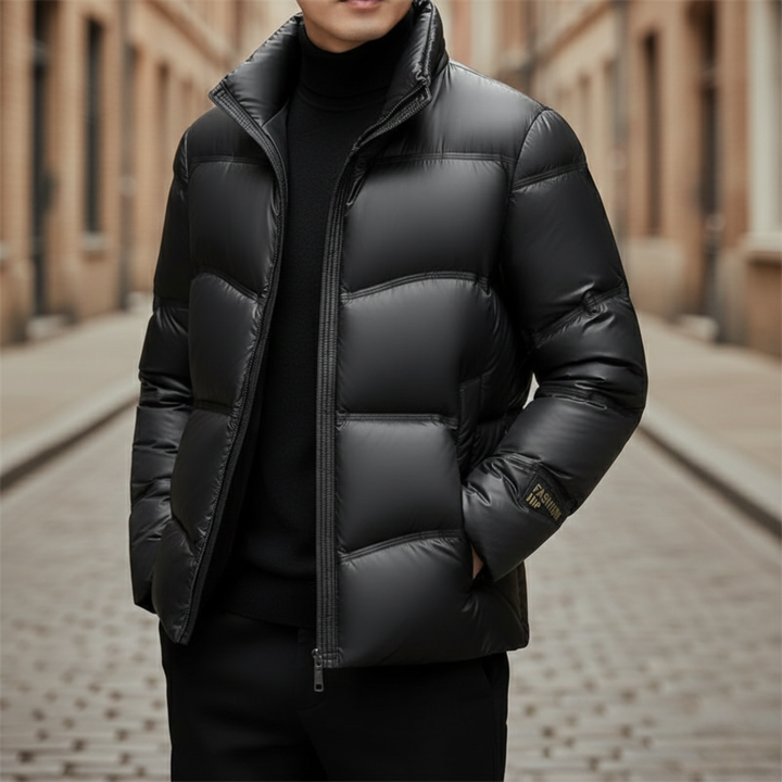 Down Jacket Gloss Quilted Stand Collar Outerwear