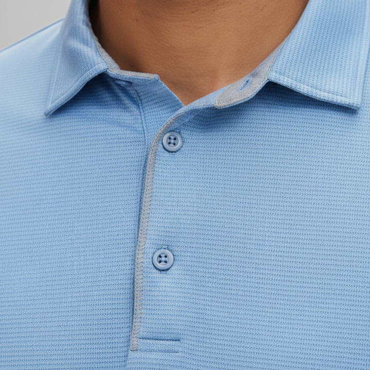 Mens Long Sleeve Polo Shirt Lightweight Athletic Fit