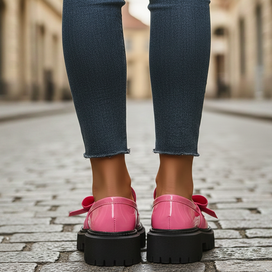 Zapatos de Plataforma con Detalle de Lazo y Suela Gruesa para Mujeres