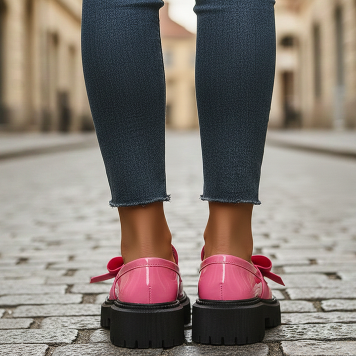 Zapatos de Plataforma con Detalle de Lazo y Suela Gruesa para Mujeres