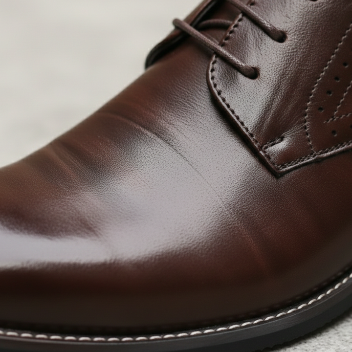 Leather Dress Shoes Lace Up Rubber Sole Men