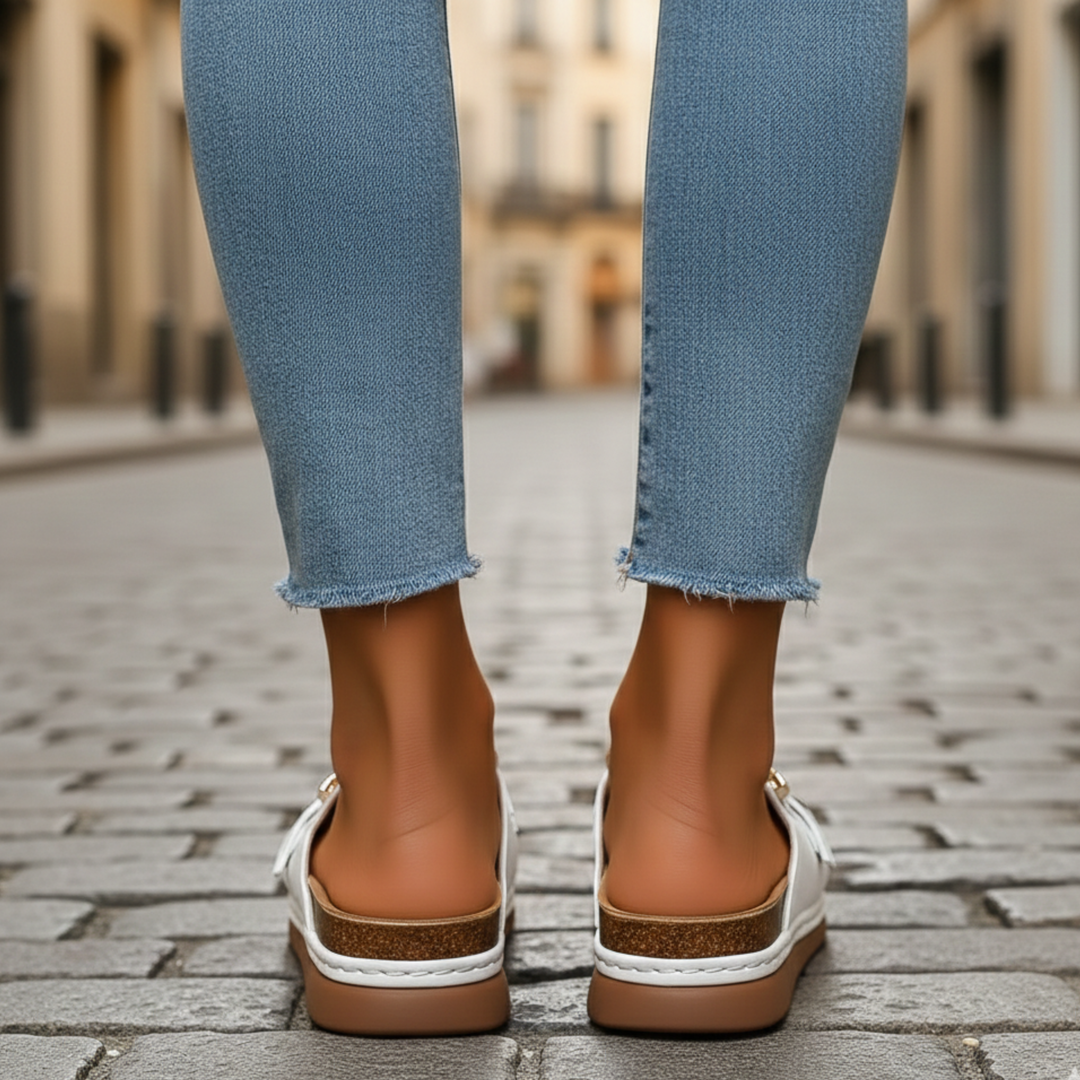 Women Sandals Wide Strap Buckle Open Toe Casual Adult