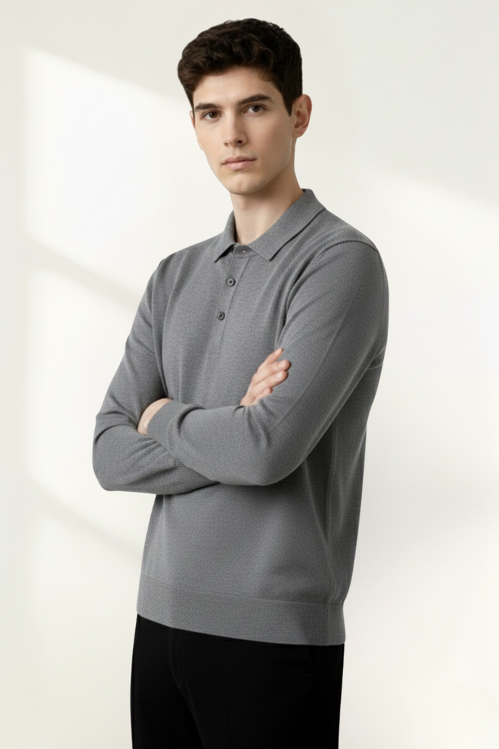 Men’s Knit Polo Sweater