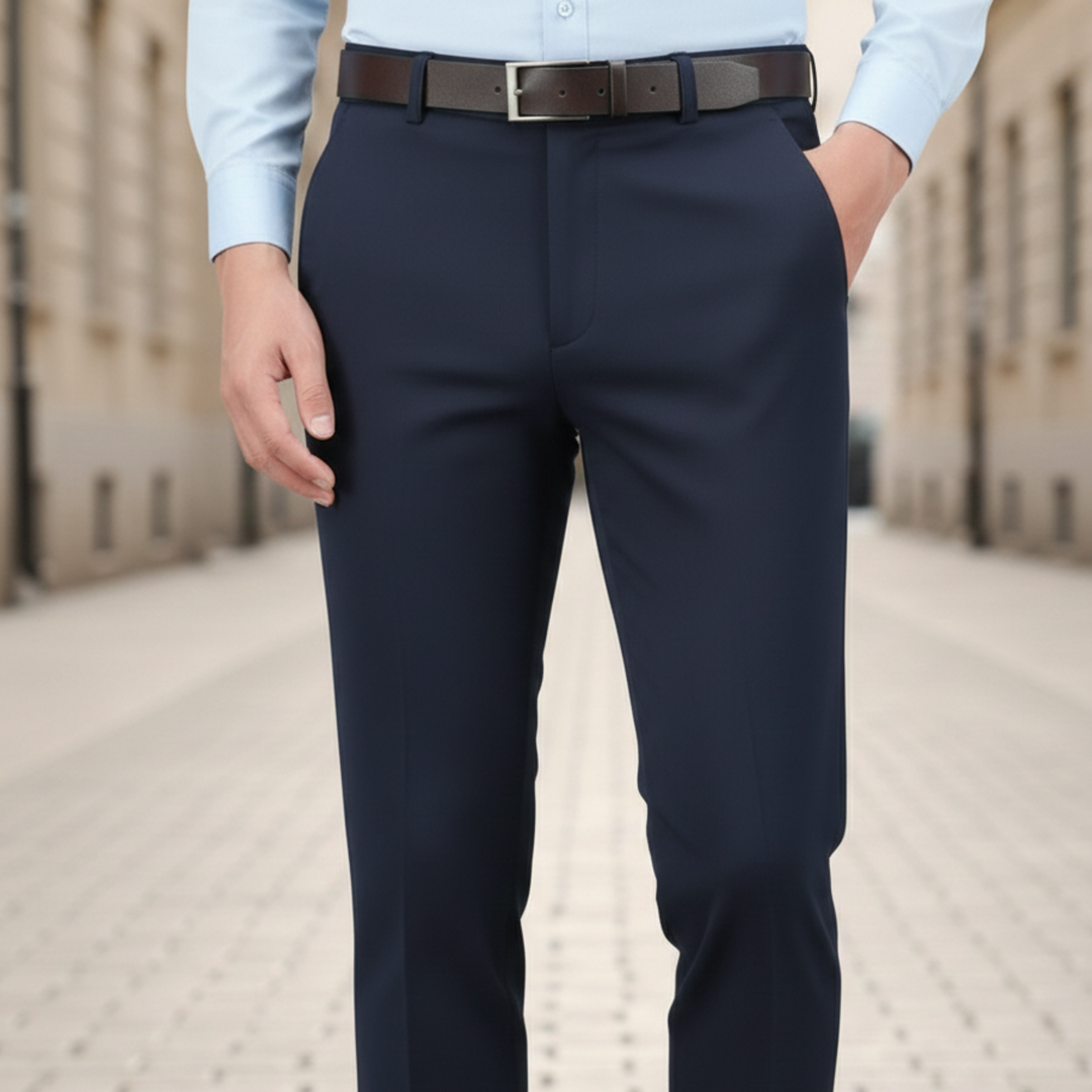 Mens stretch pants slim fit full length