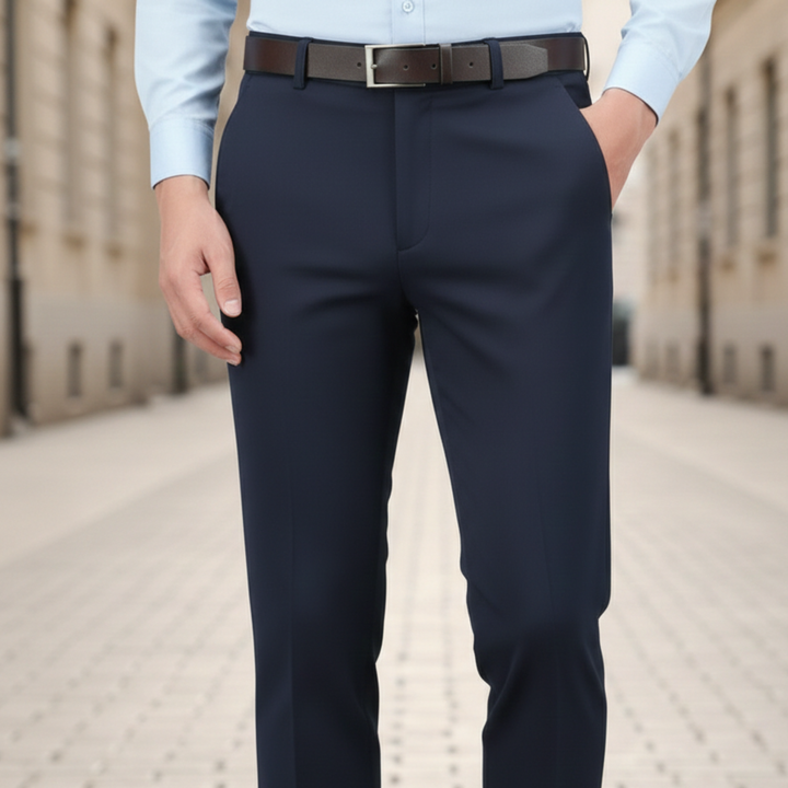 Mens stretch pants slim fit full length