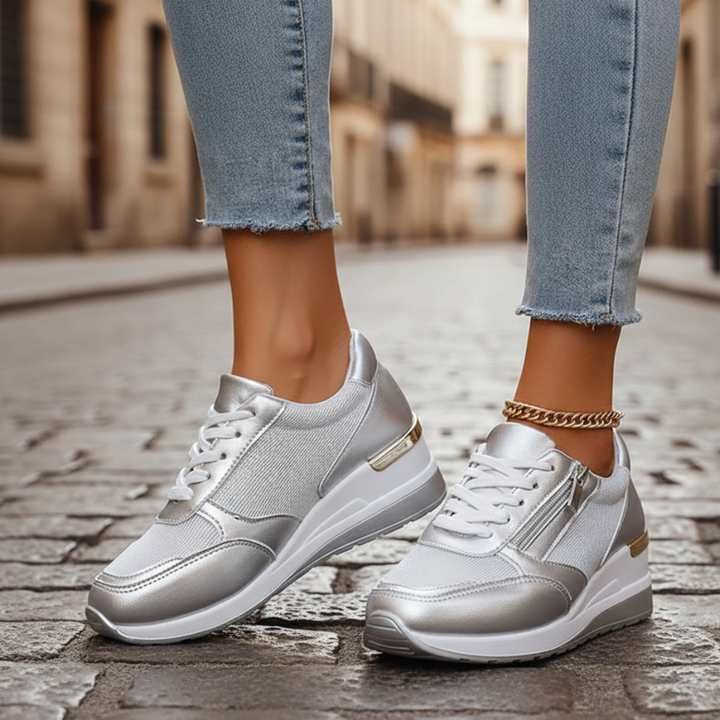 Zapatillas de Plataforma con Cordones de Bajo para Mujeres Adultas