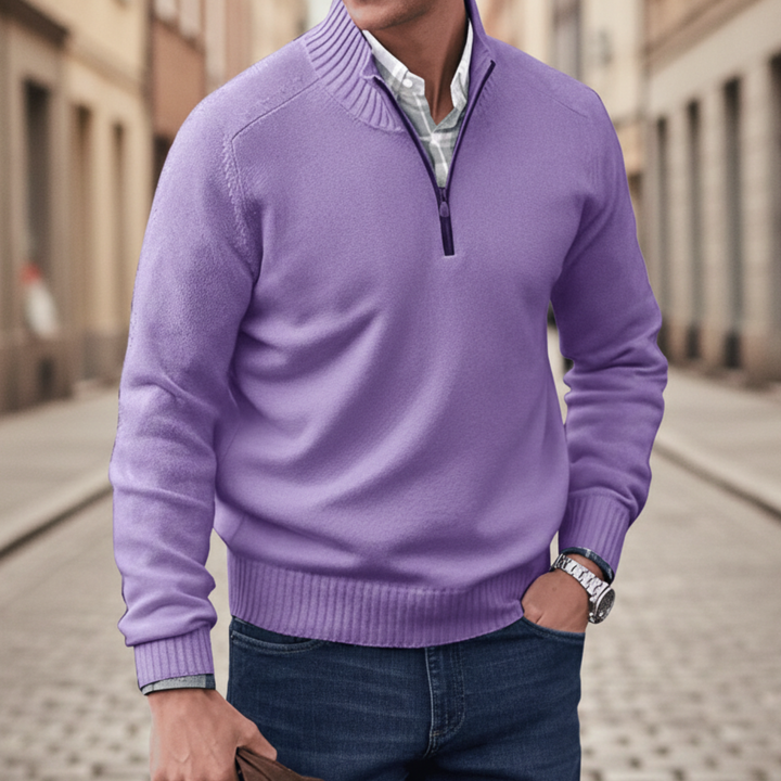 Men’s Nordic Winter Knit Jacket With Zip Front