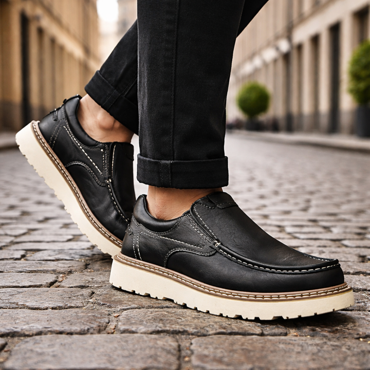 Mocasines de piel informales para hombre