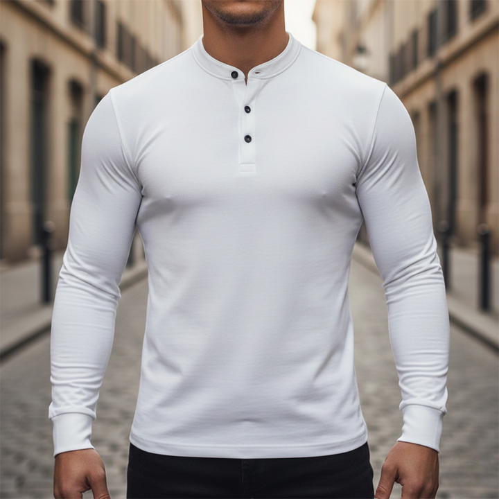Mens long sleeve polo shirt