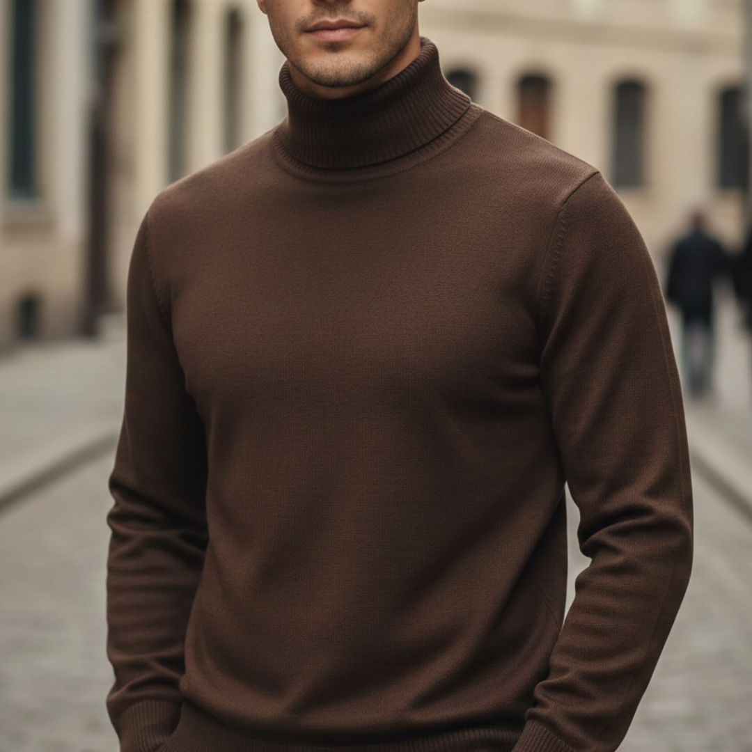 Turtleneck Sweater Cashmere Blend Long Sleeve Men