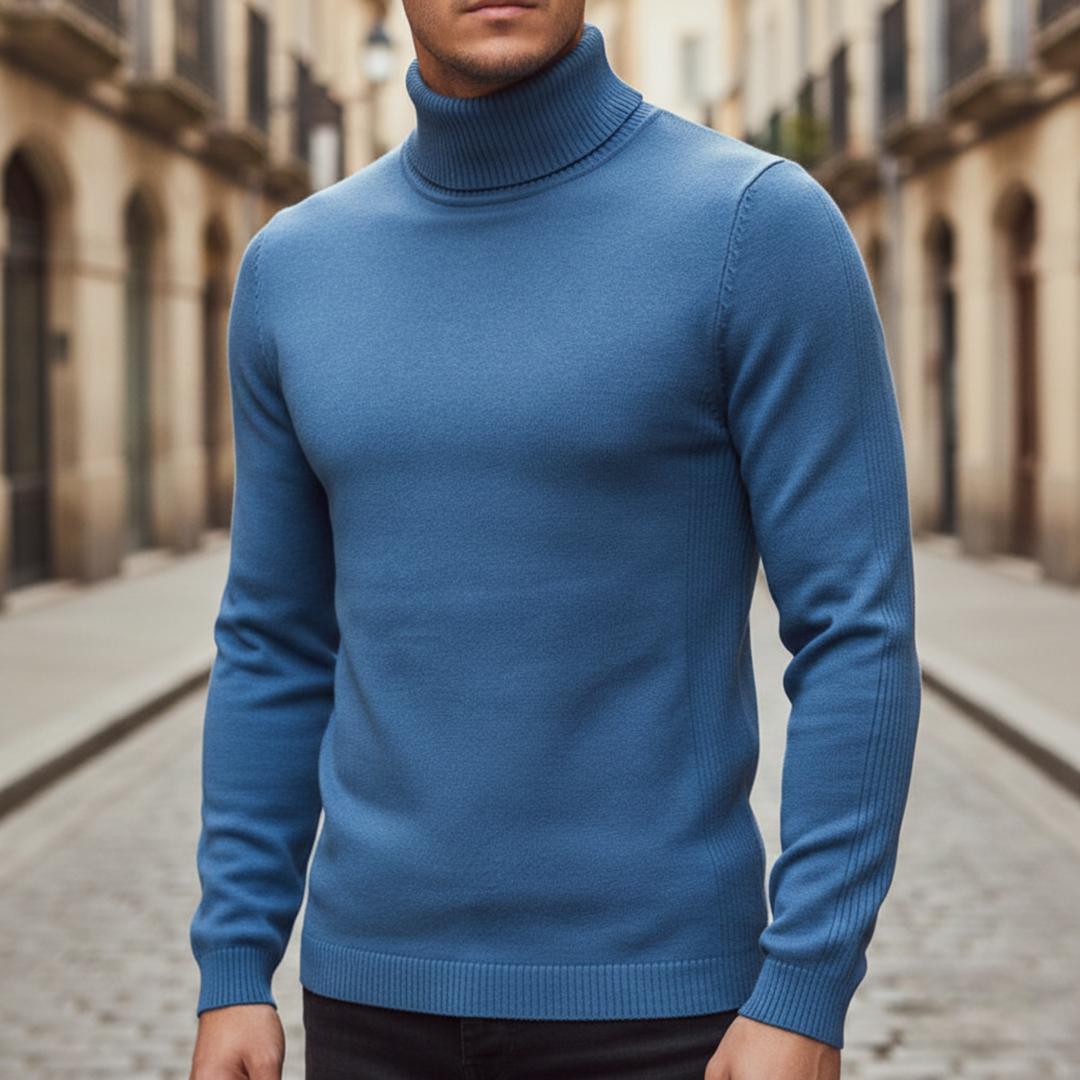 Men’s Turtleneck Knit Sweater Long Sleeve