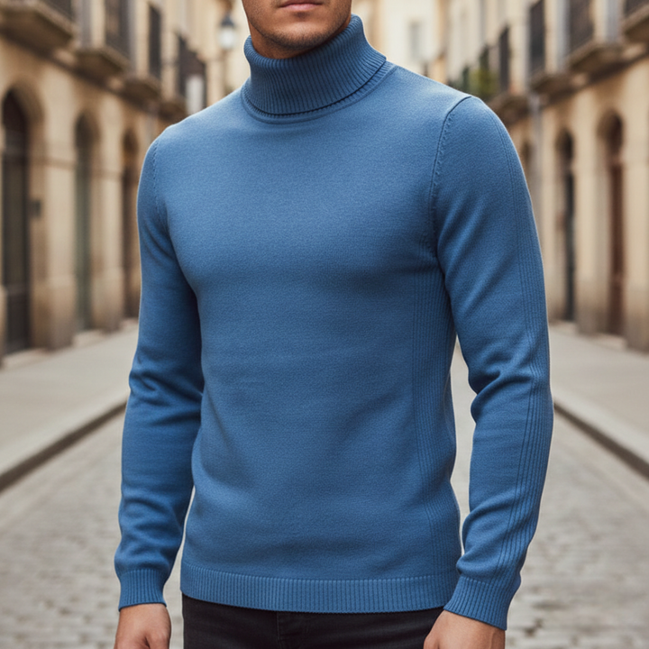 Men’s Turtleneck Knit Sweater Long Sleeve