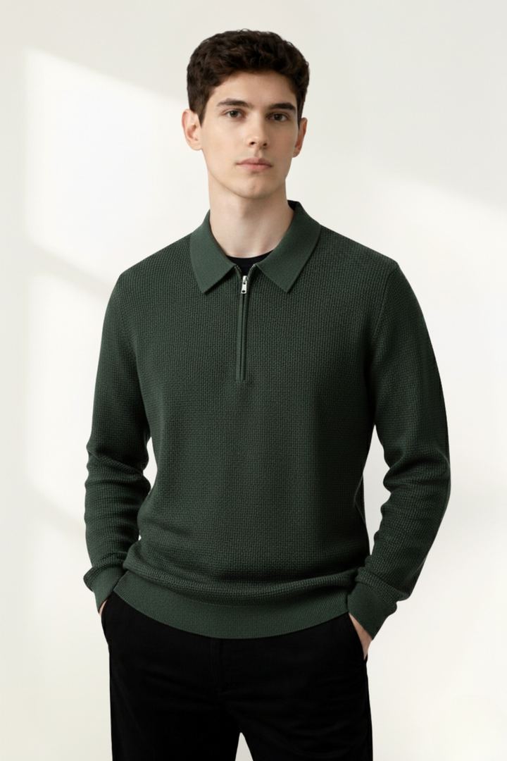Men’s Quarter-Zip Polo Sweater