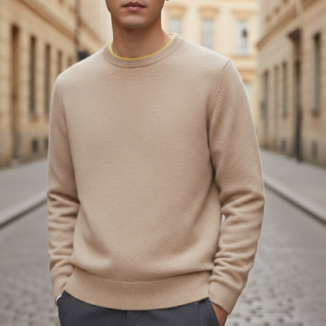 Cashmere Sweater Crew Neck Long Sleeve Men