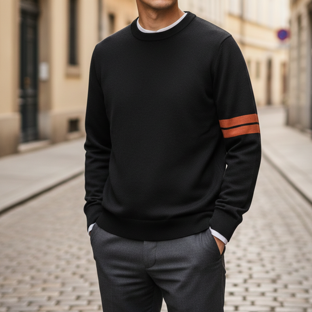 Knit Sweater Crew Neck Long Sleeve Men