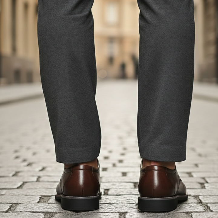 Leather Dress Shoes Lace Up Rubber Sole Men