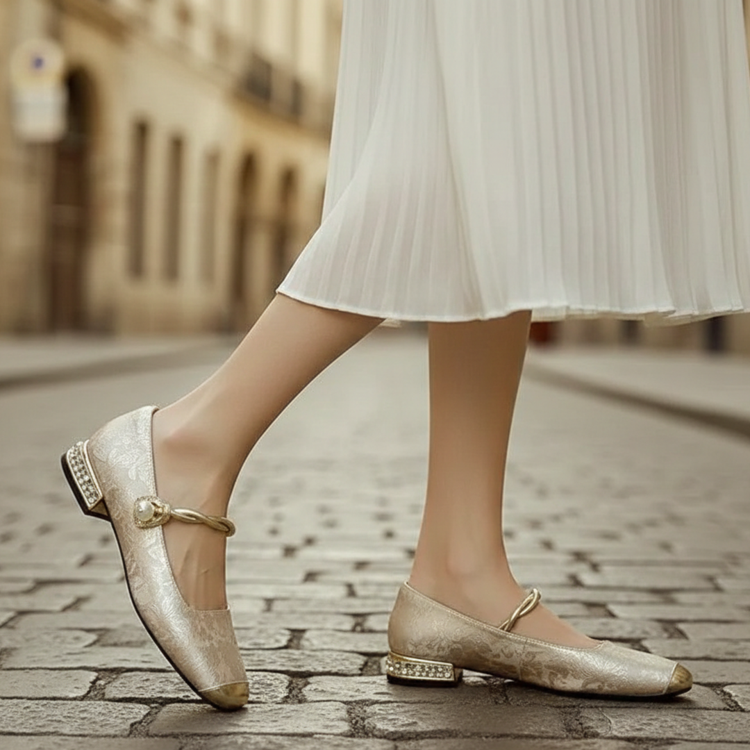 Zapatos de Tacón Bajo con Punta Cuadrada para Mujeres Adultas