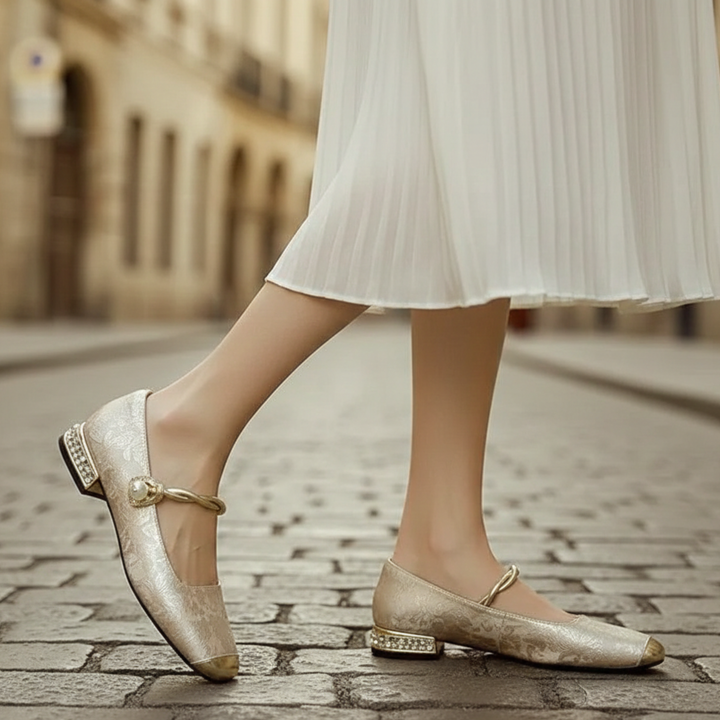 Zapatos de Tacón Bajo con Punta Cuadrada para Mujeres Adultas