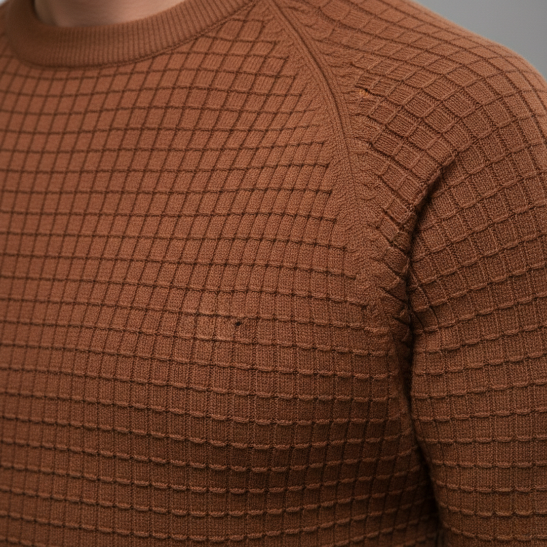 Suéter de Cuello Redondo para Hombre de Manga Larga