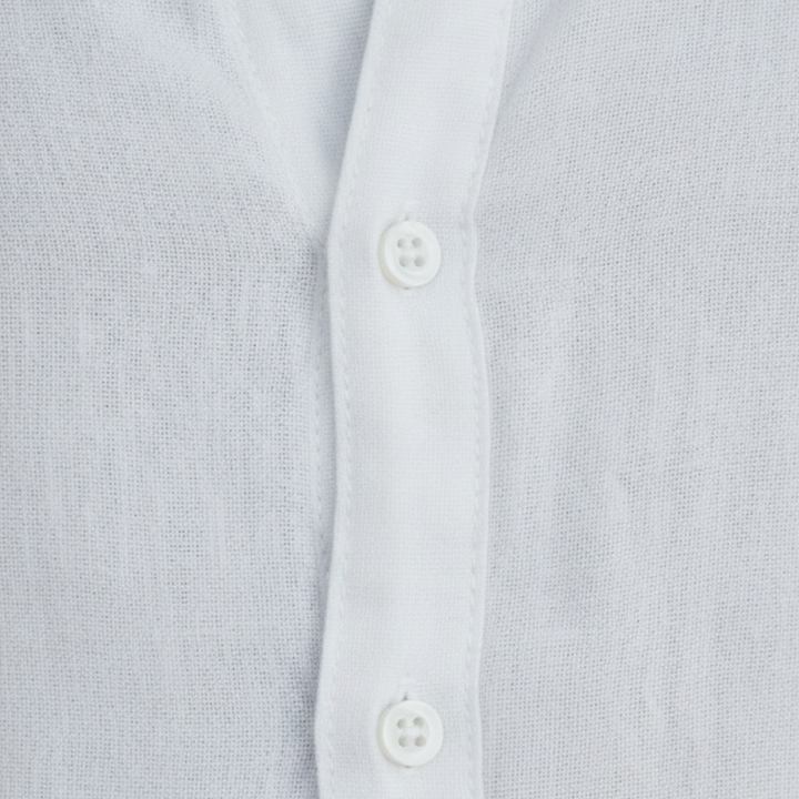 Linen Shirt Mandarin Collar Long Sleeve Men Adult