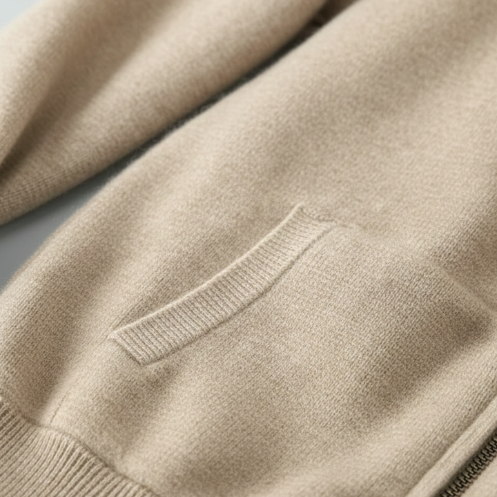 Hoodie Zip Front Knit Men