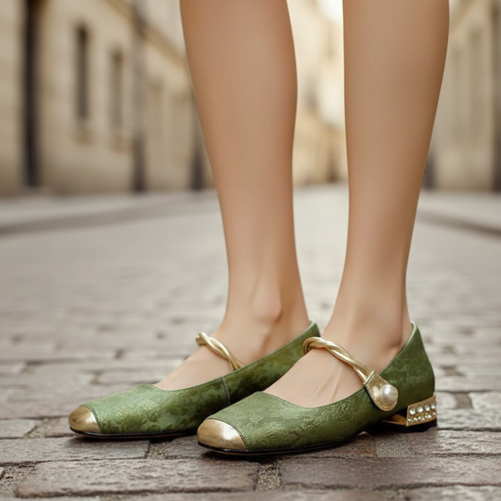 Zapatos de Tacón Bajo con Punta Cuadrada para Mujeres Adultas