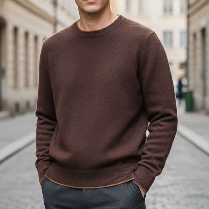 Cashmere Sweater Crew Neck Long Sleeve Men