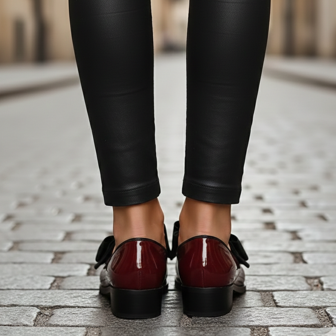 Mocasines con Detalle de Lazo y Tacón Bajo para Mujeres