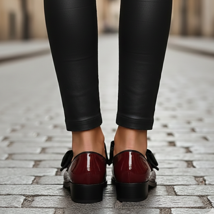 Mocasines con Detalle de Lazo y Tacón Bajo para Mujeres