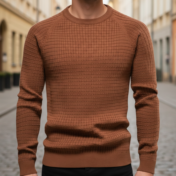 Suéter de Cuello Redondo para Hombre de Manga Larga