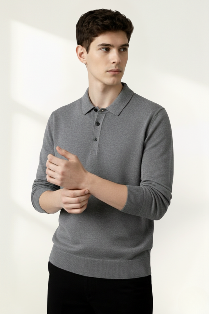 Men’s Knit Polo Sweater