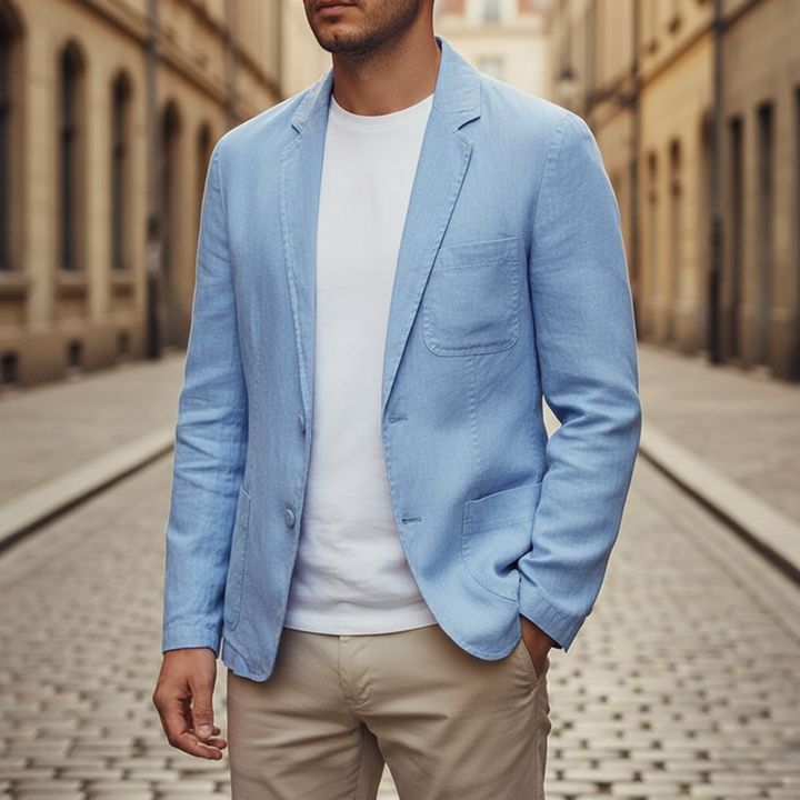 Linen Blazer Lightweight Single Breasted Men