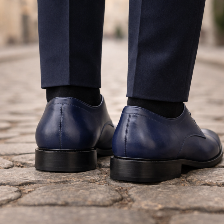 Chaussures habillées en cuir pour homme à bout droit