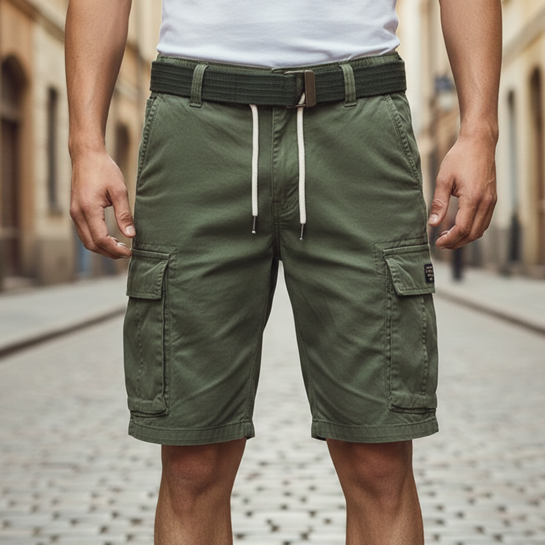 Men Cargo Shorts Utility Pocket Drawstring Casual Fit