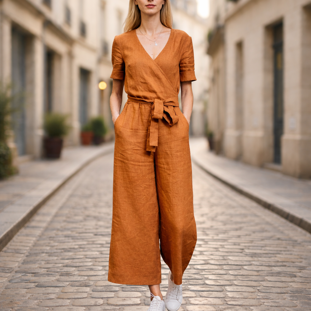Women Romper Jumpsuit with Belt Casual