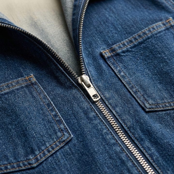 Denim Jumpsuit Hooded Long Sleeve Casual Women