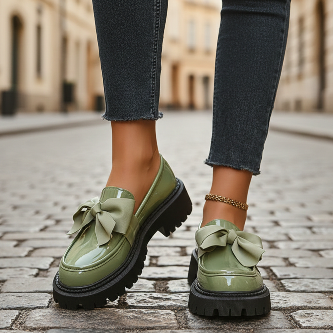 Zapatos de Plataforma con Detalle de Lazo y Suela Gruesa para Mujeres