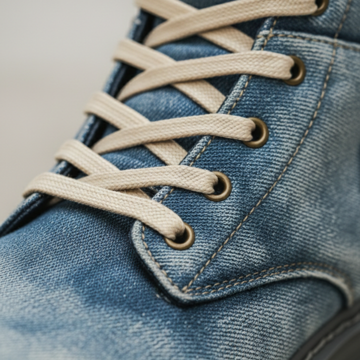 Botas de mezclilla con cordones para tobillo casuales unisex para adultos