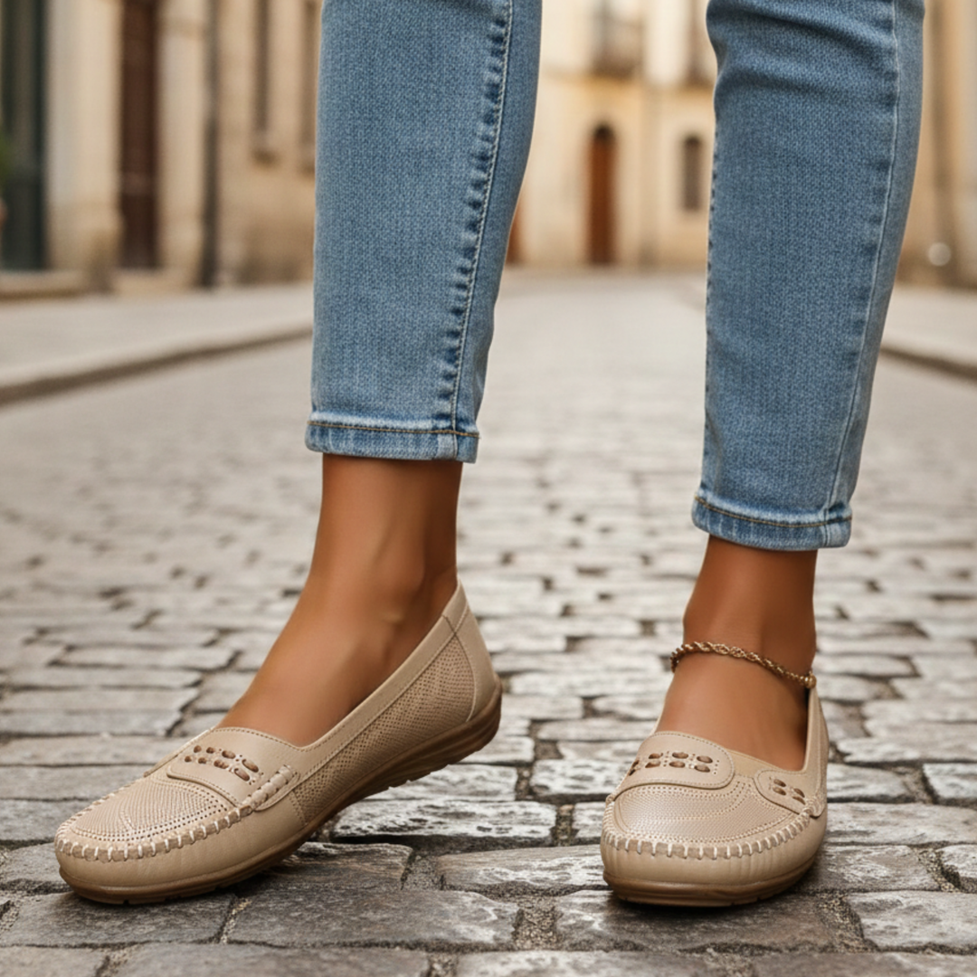 Loafers Slip On Perforated Flat Women Adult