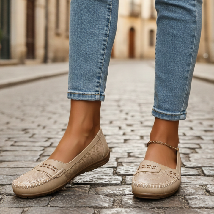 Loafers Slip On Perforated Flat Women Adult